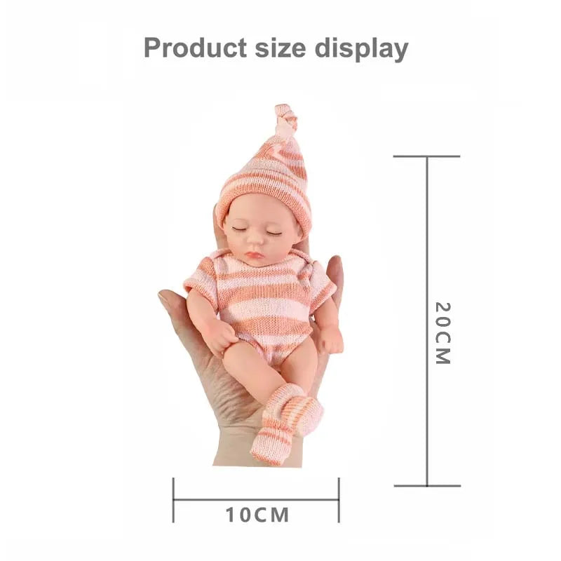 7.8 Inch Mini Reborn Doll – Soft Full Body Vinyl Cute Baby Doll
