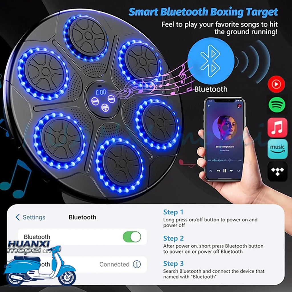 Smart Music Boxing Machine with LED Display & Bluetooth | Wall-Mounted Trainer