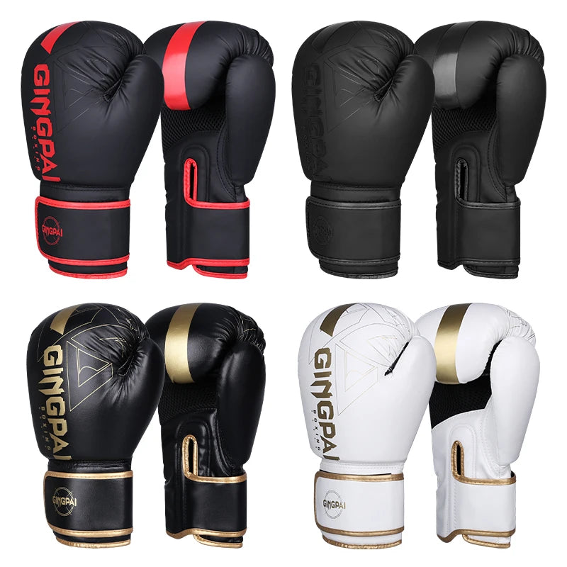 Professional PU Boxing Gloves 6–14oz | Muay Thai, MMA & Kickboxing Training