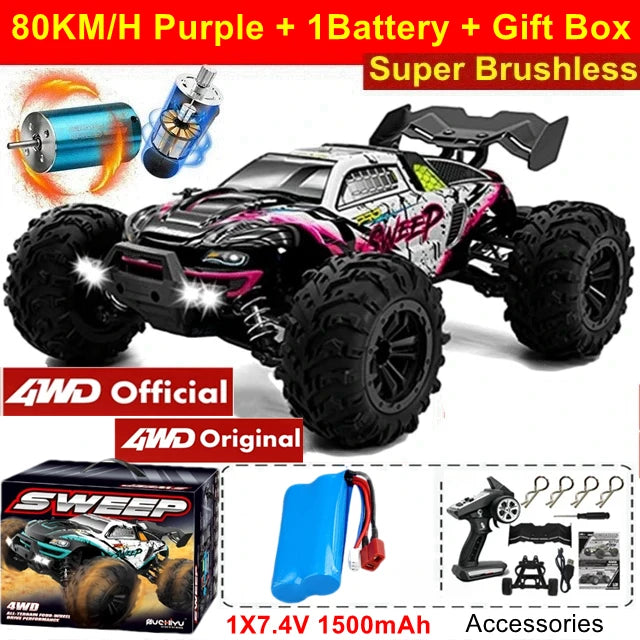 4WD High Speed RC Buggy Truck – 50KM/H Brushed or 80KM/H Brushless Off-Road Car