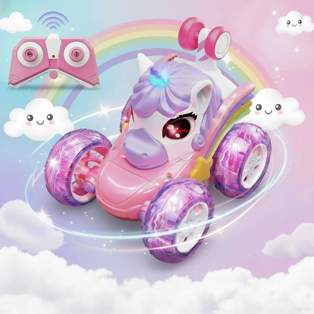 2.4G Unicorn RC Stunt Car with Chasing Lights – Drift & Dance Toy for Kids