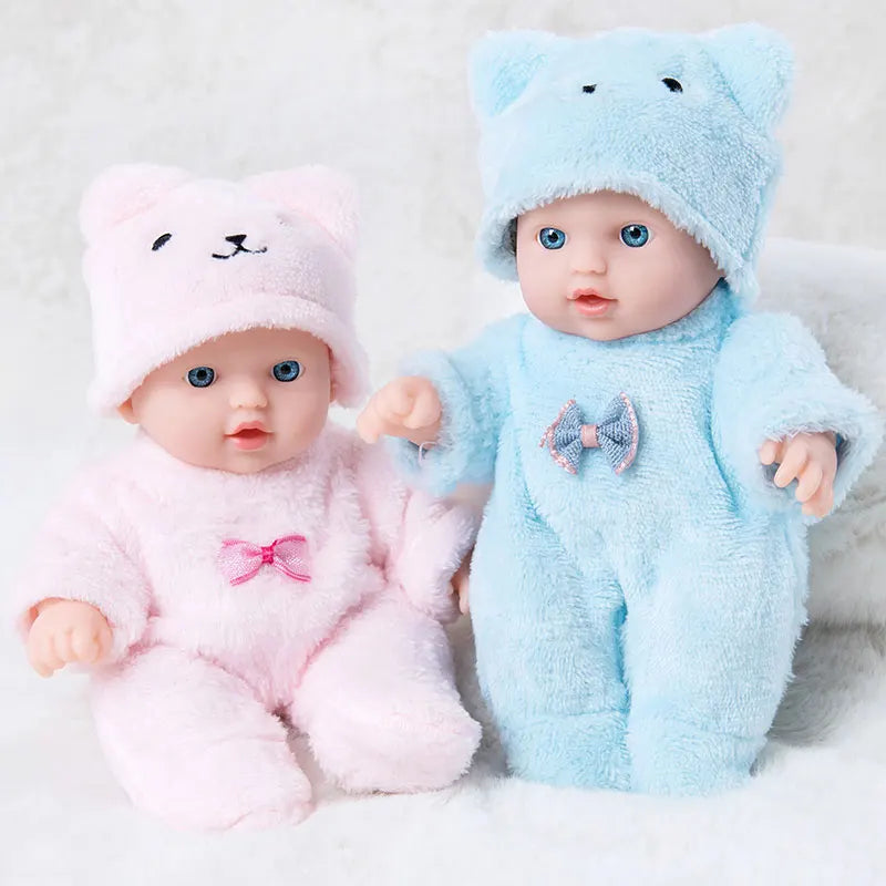 8 Inch Baby Doll with Plush Bear Pajamas – Waterproof Vinyl Reborn Doll