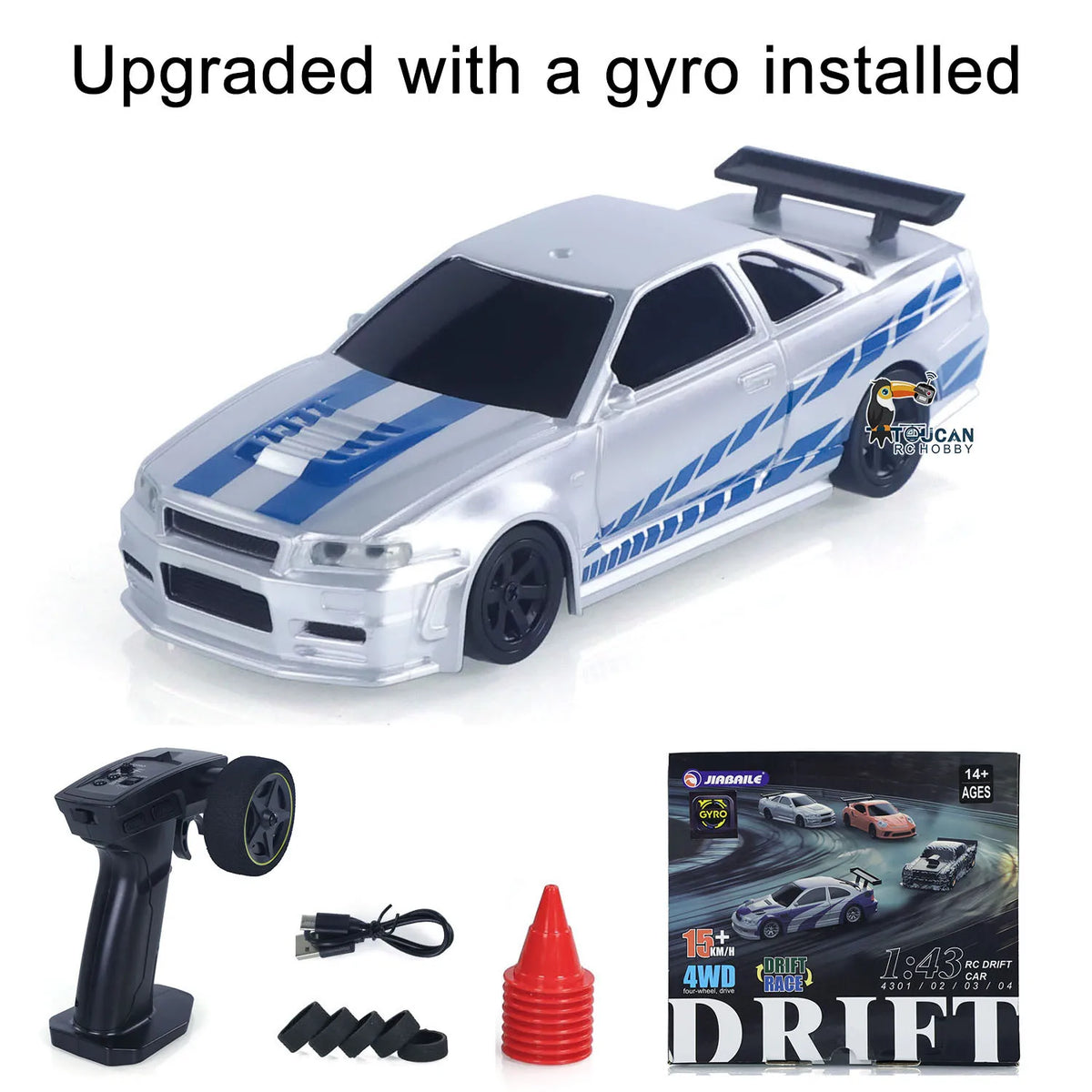 4WD RTR 1/43 RC Drift Car – 2.4G Mini Racing Car with Optional Gyro Stabilizer