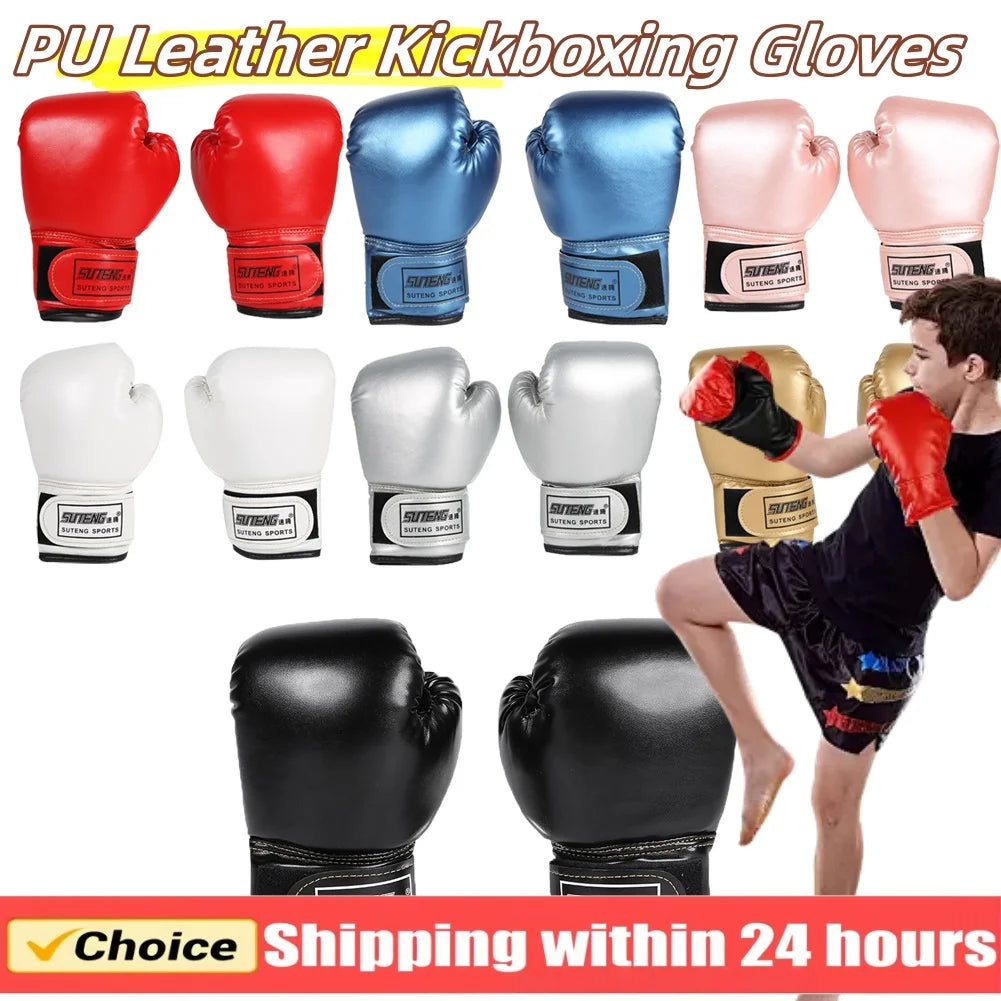 Kids Boxing Gloves 2PCS | PU Leather Training Mitts for Boys & Girls Ages 3–12