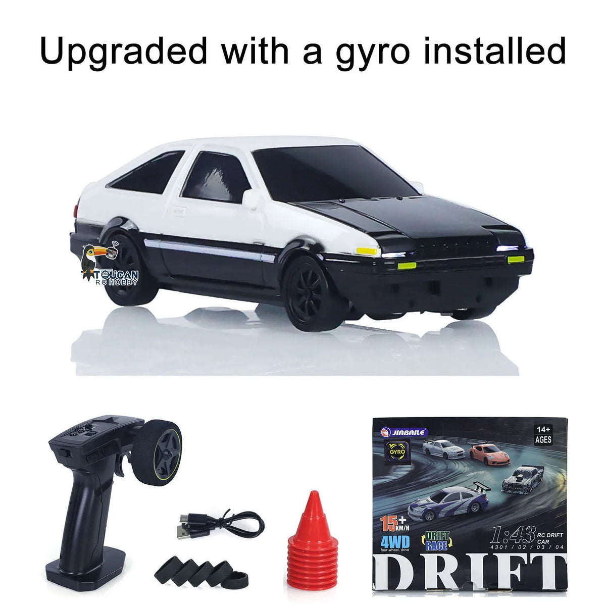4WD RTR 1/43 RC Drift Car – 2.4G Mini Racing Car with Optional Gyro Stabilizer