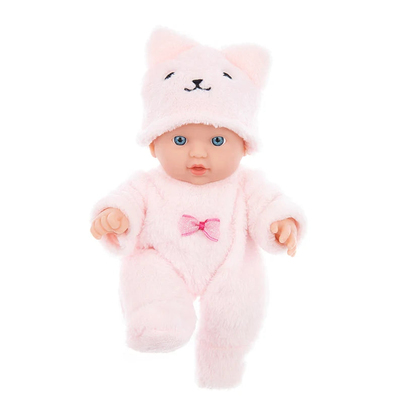 8 Inch Baby Doll with Plush Bear Pajamas – Waterproof Vinyl Reborn Doll