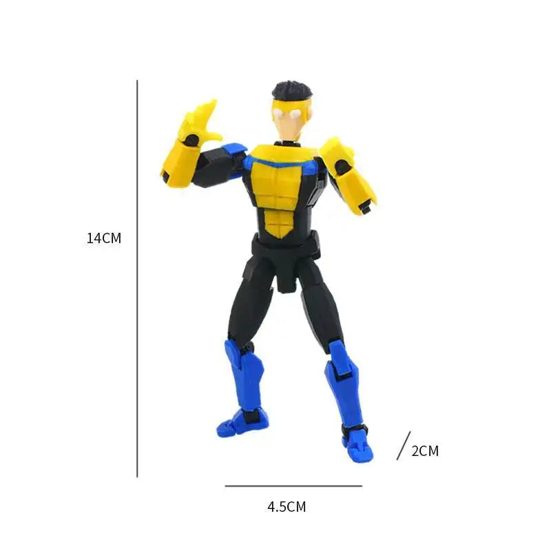 Blue-Masked Invincible T13 Dummy13 – 3D Printed Multi-Jointed Action Figure