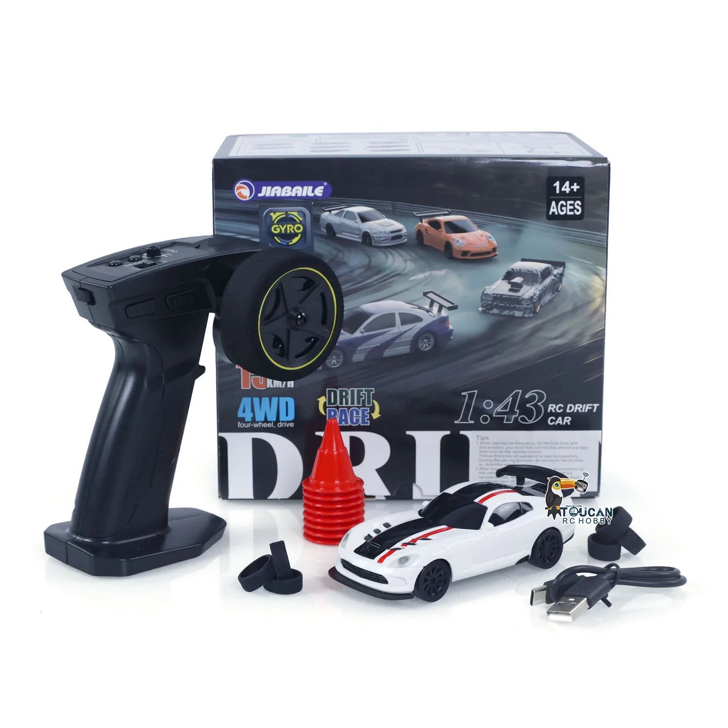 4WD RTR 1/43 RC Drift Car – 2.4G Mini Racing Car with Optional Gyro Stabilizer