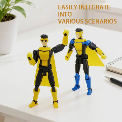 Blue-Masked Invincible T13 Dummy13 – 3D Printed Multi-Jointed Action Figure