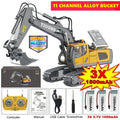 4WD Remote Control Excavator 4x4 Alloy Dump Truck Bulldozer Radio Model RC Car Construction Vehicle with Lights Sound Toy Gift