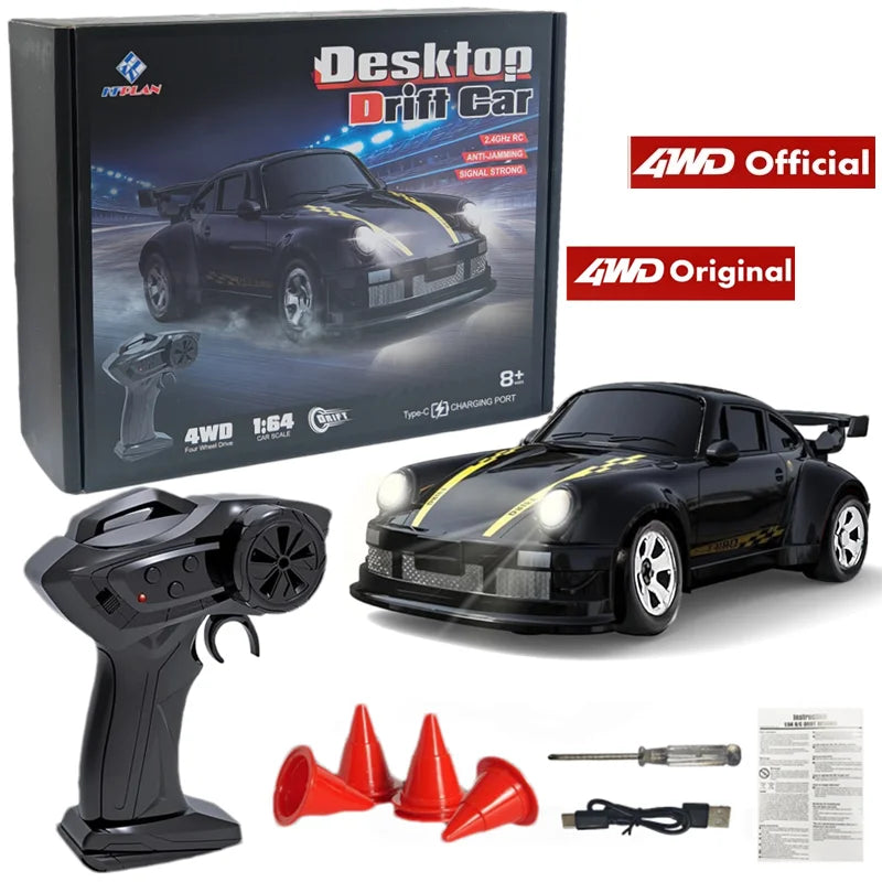 4WD RC Drift Car – 1:43 & 1:64 Scale 2.4G Mini Racing Car with Dual Tire Modes