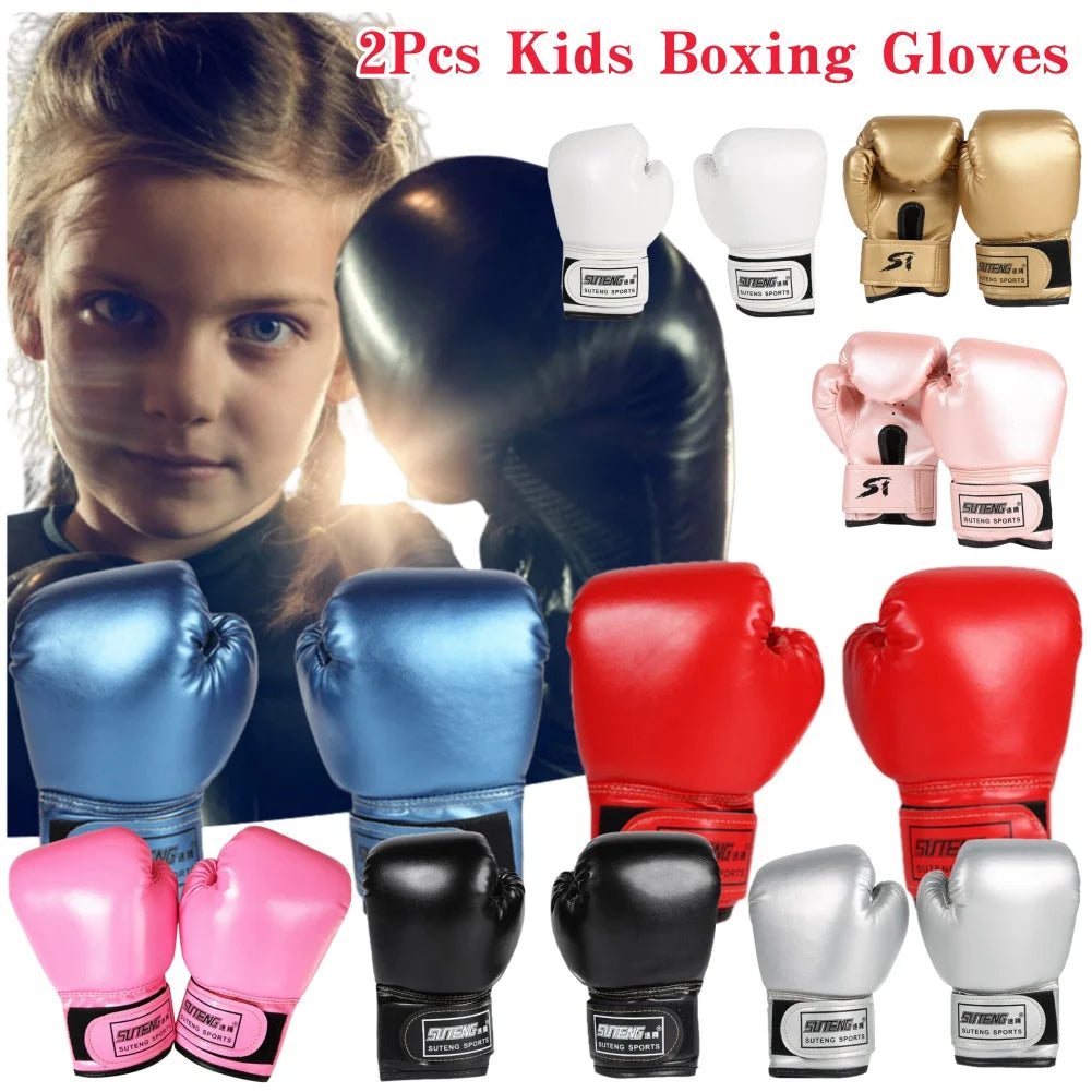 Kids Boxing Gloves 2PCS | PU Leather Training Mitts for Boys & Girls Ages 3–12