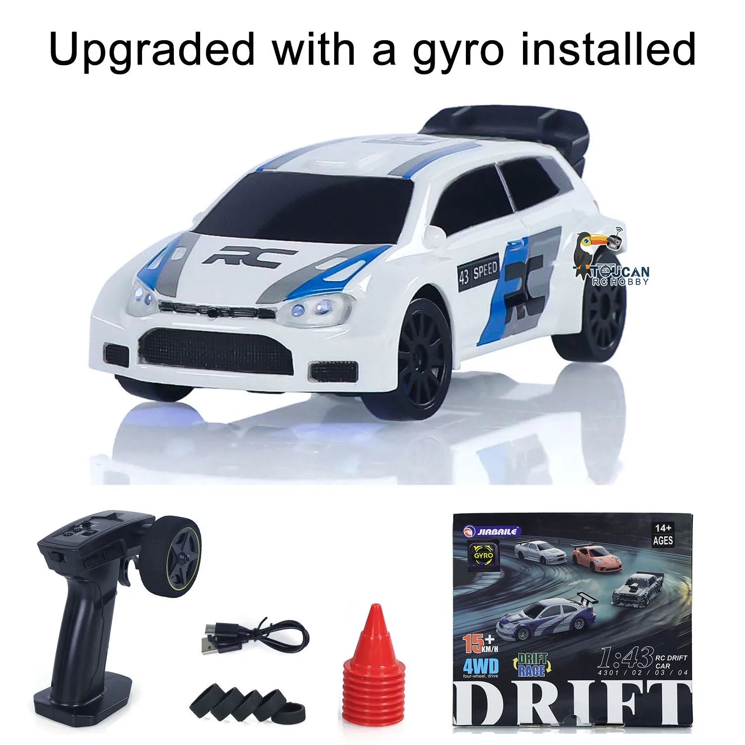 4WD RTR 1/43 RC Drift Car – 2.4G Mini Racing Car with Optional Gyro Stabilizer