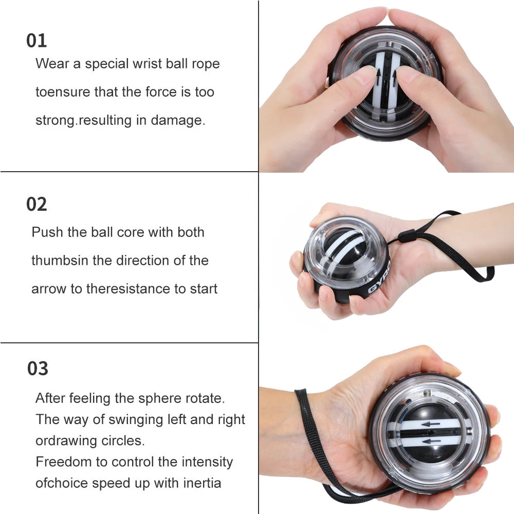 Self-Starting Wrist Gyro Ball – Forearm & Wrist Strength Trainer