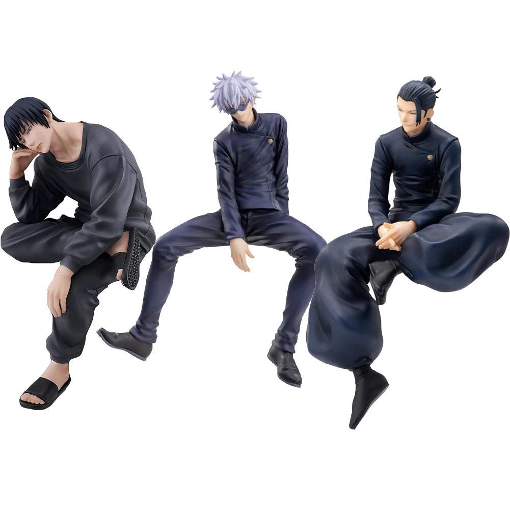 Anime JJK Figure Geto Suguru Gojo SATORU Fushiguro Toji Action Figure Sitting Pose Model Fushiguro Toji Figure Christmas Gift