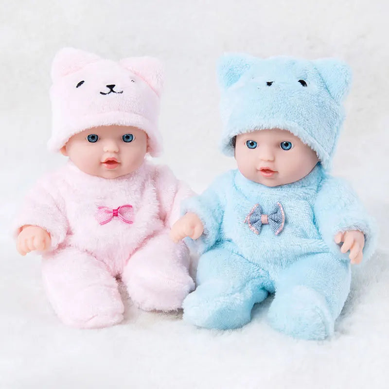 8 Inch Baby Doll with Plush Bear Pajamas – Waterproof Vinyl Reborn Doll