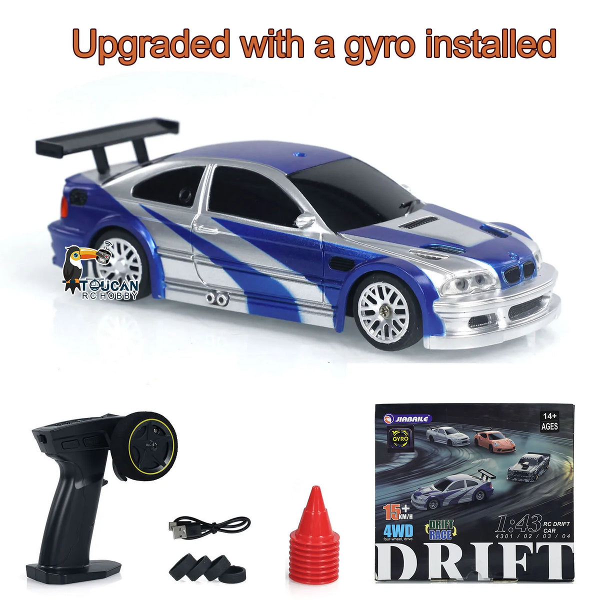 4WD RTR 1/43 RC Drift Car – 2.4G Mini Racing Car with Optional Gyro Stabilizer