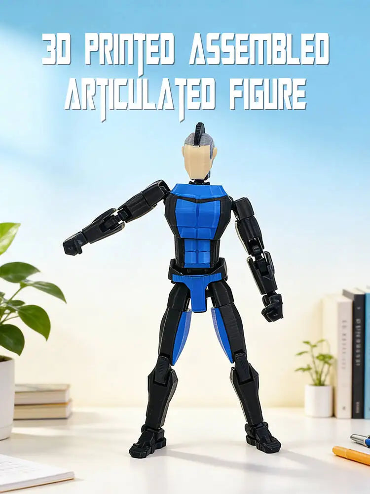 Blue-Masked Invincible T13 Dummy13 – 3D Printed Multi-Jointed Action Figure