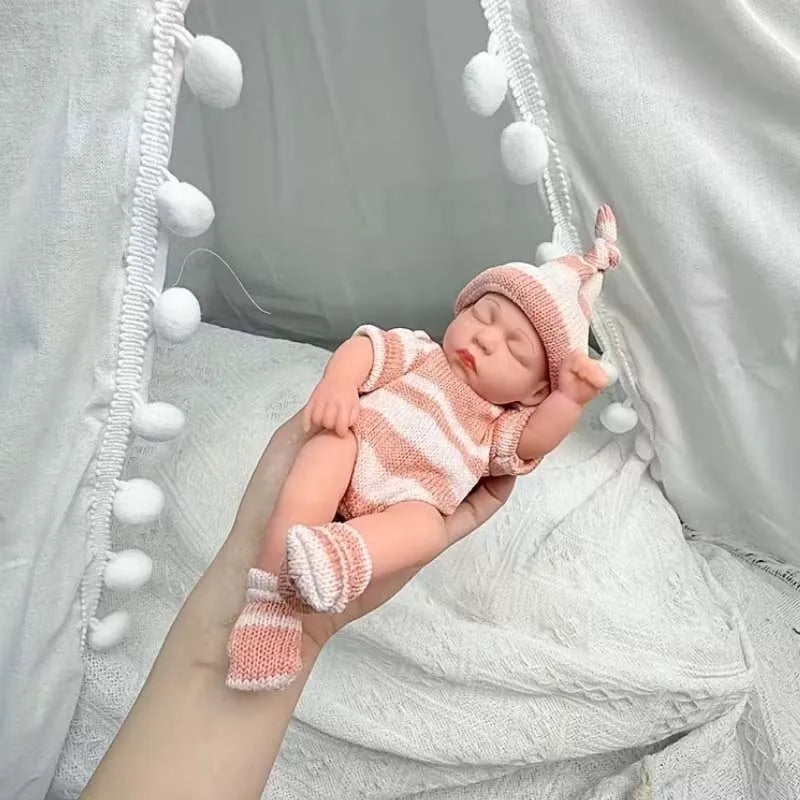 7.8 Inch Mini Reborn Doll – Soft Full Body Vinyl Cute Baby Doll