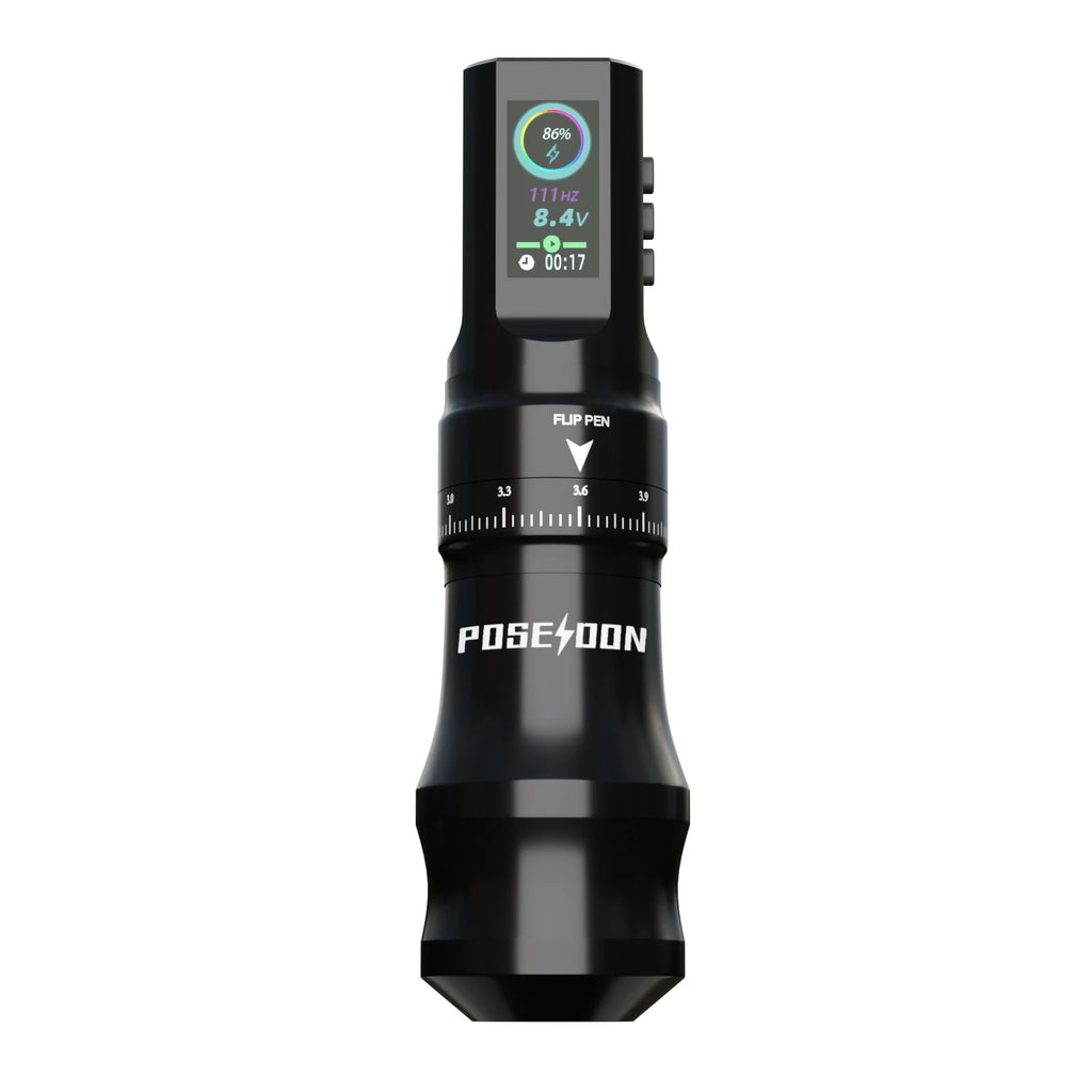 POSEIDON High Quality Black Wireless Tattoo Pen Kit – 11000 RPM Full Set