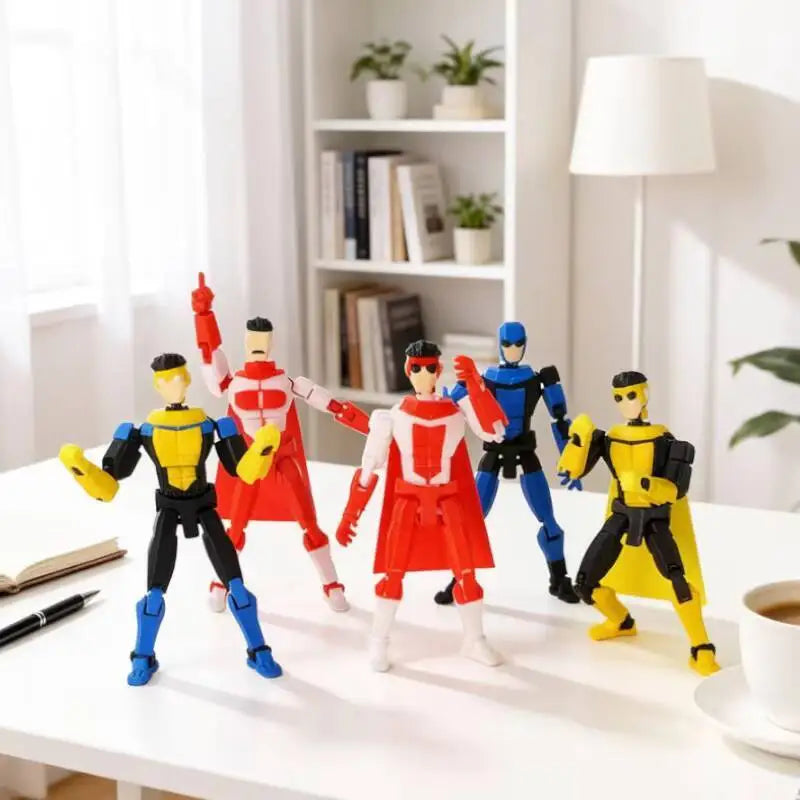 Blue-Masked Invincible T13 Dummy13 – 3D Printed Multi-Jointed Action Figure