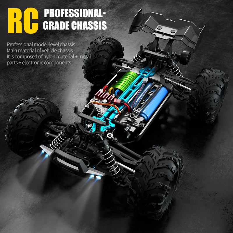 1:16 RC Monster Truck – 4WD Off-Road Climbing Car 50KM/H or 70KM/H for Boys & Adults