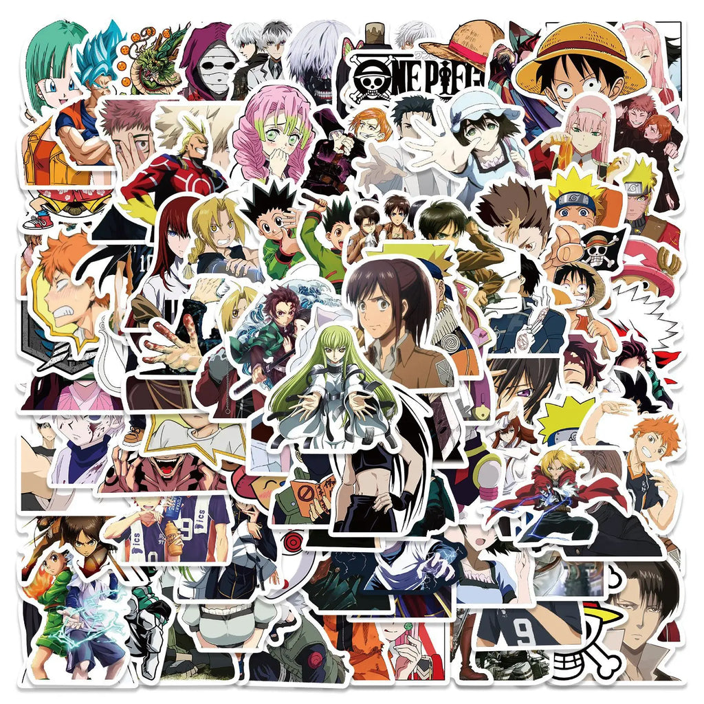 50/100/300PCS Mix Anime Stickers Waterproof DIY Graffiti Phone Laptop Luggage Guitar Notebook Cup Cartoon Stickers Kids Toy