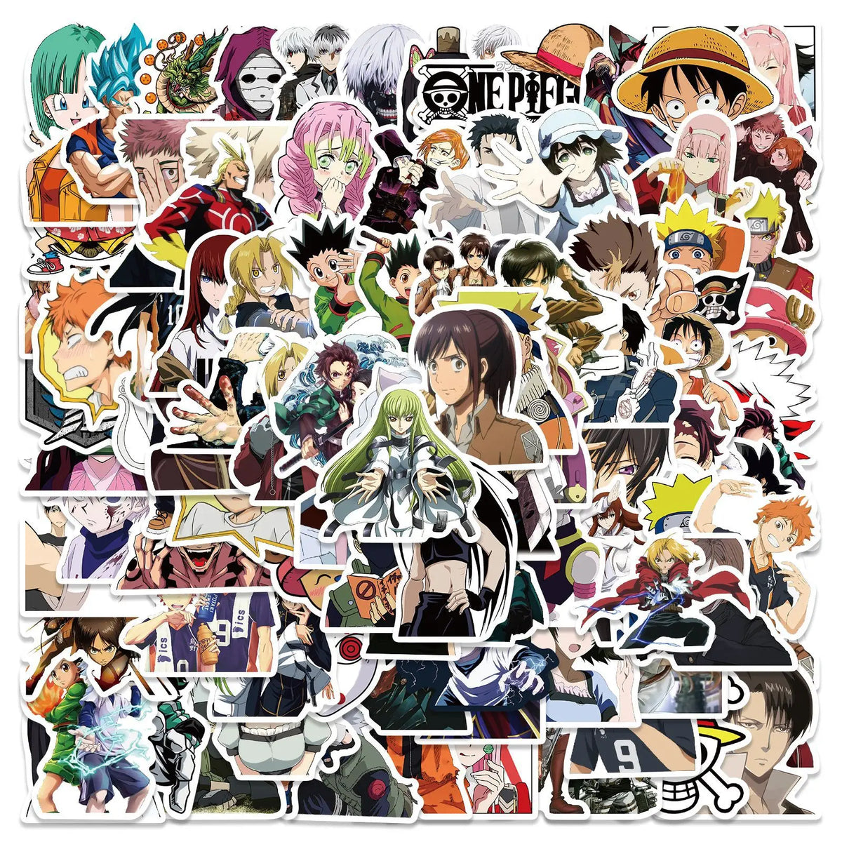 Mix Anime Stickers Pack – Waterproof DIY Graffiti Stickers (50/100/300pcs)