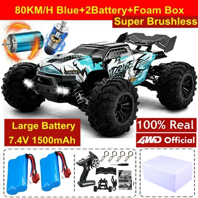 4WD High Speed RC Buggy Truck – 50KM/H Brushed or 80KM/H Brushless Off-Road Car