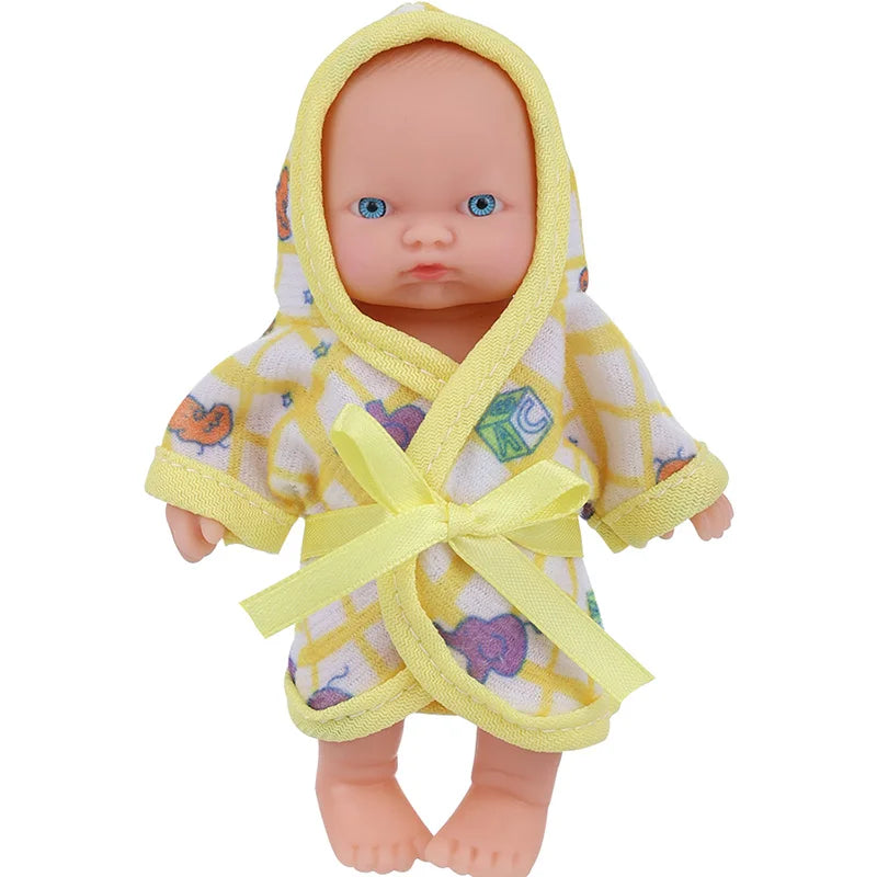 8 Inch Baby Doll with Plush Bear Pajamas – Waterproof Vinyl Reborn Doll